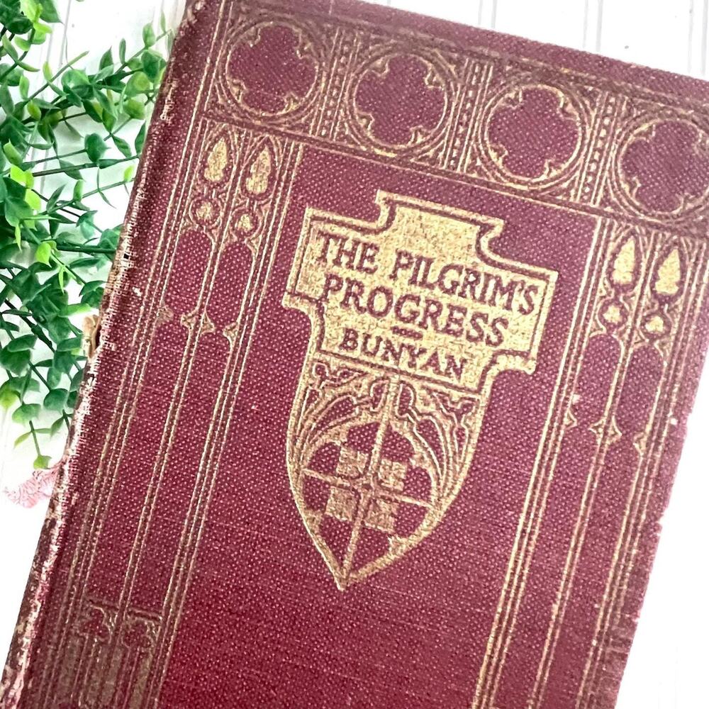 Antique 1920s Shabby Pilgrim’s Progress Hard Cover Book